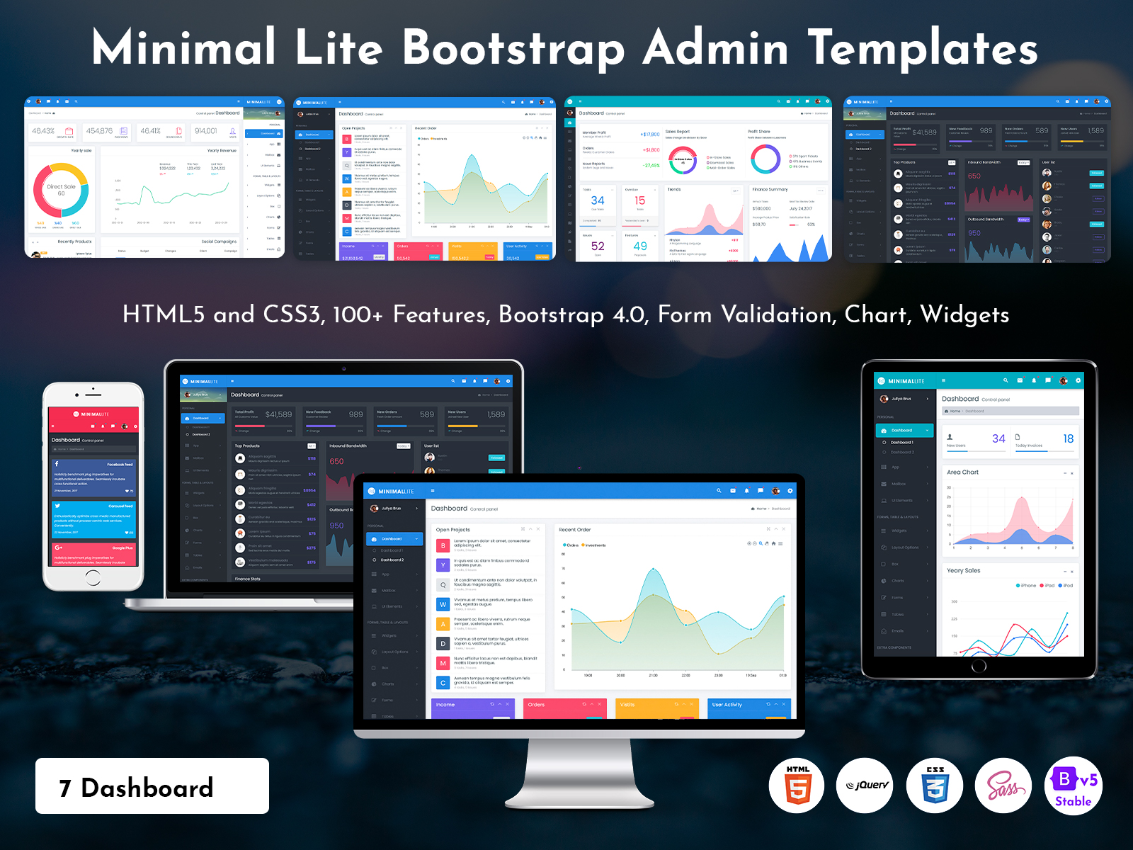 Responsive Bootstrap Admin Template And Dashboard UI Kit – Minimal Lite