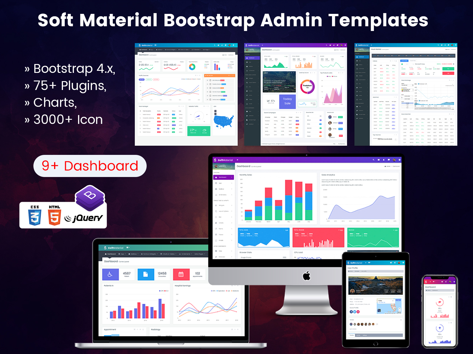 Soft Material – Responsive Admin Dashboard UI Kit