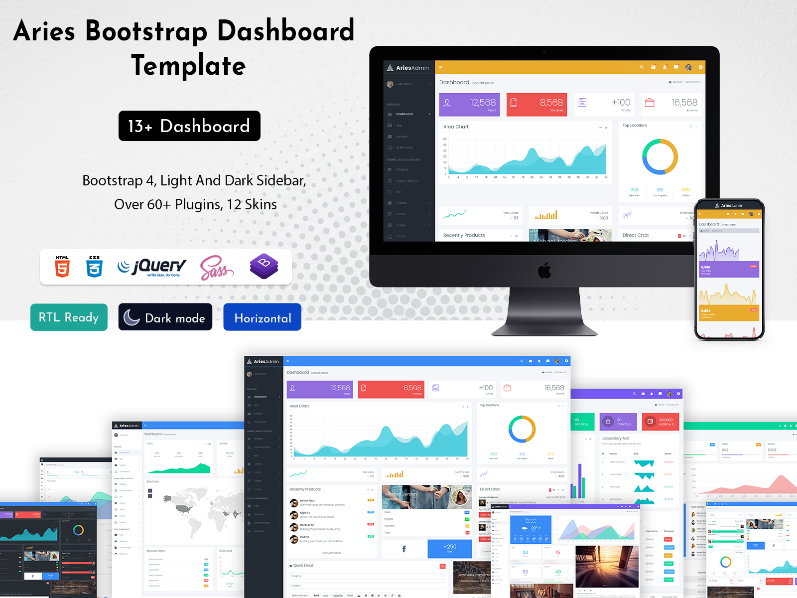 Admin Dashboard UI Kit With Bootstrap UI Kit- Aries Admin