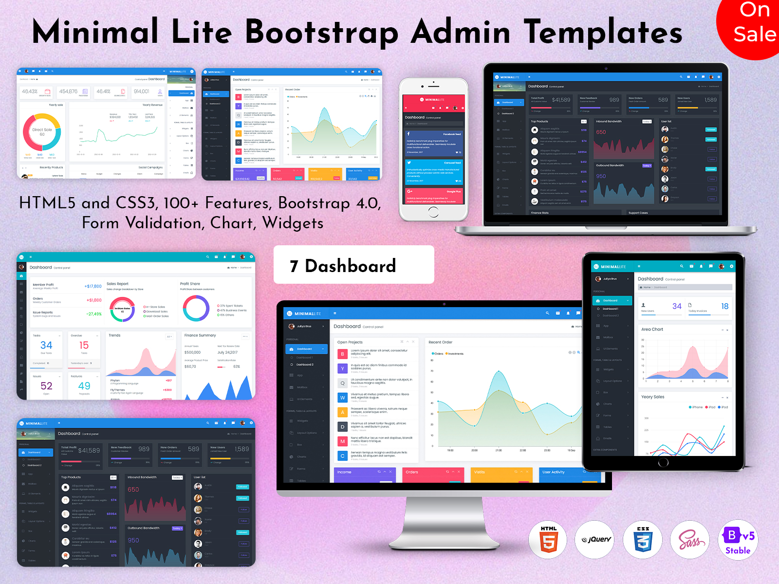 Responsive Bootstrap Admin Web App And Dashboard UI Kit – Minimal Lite