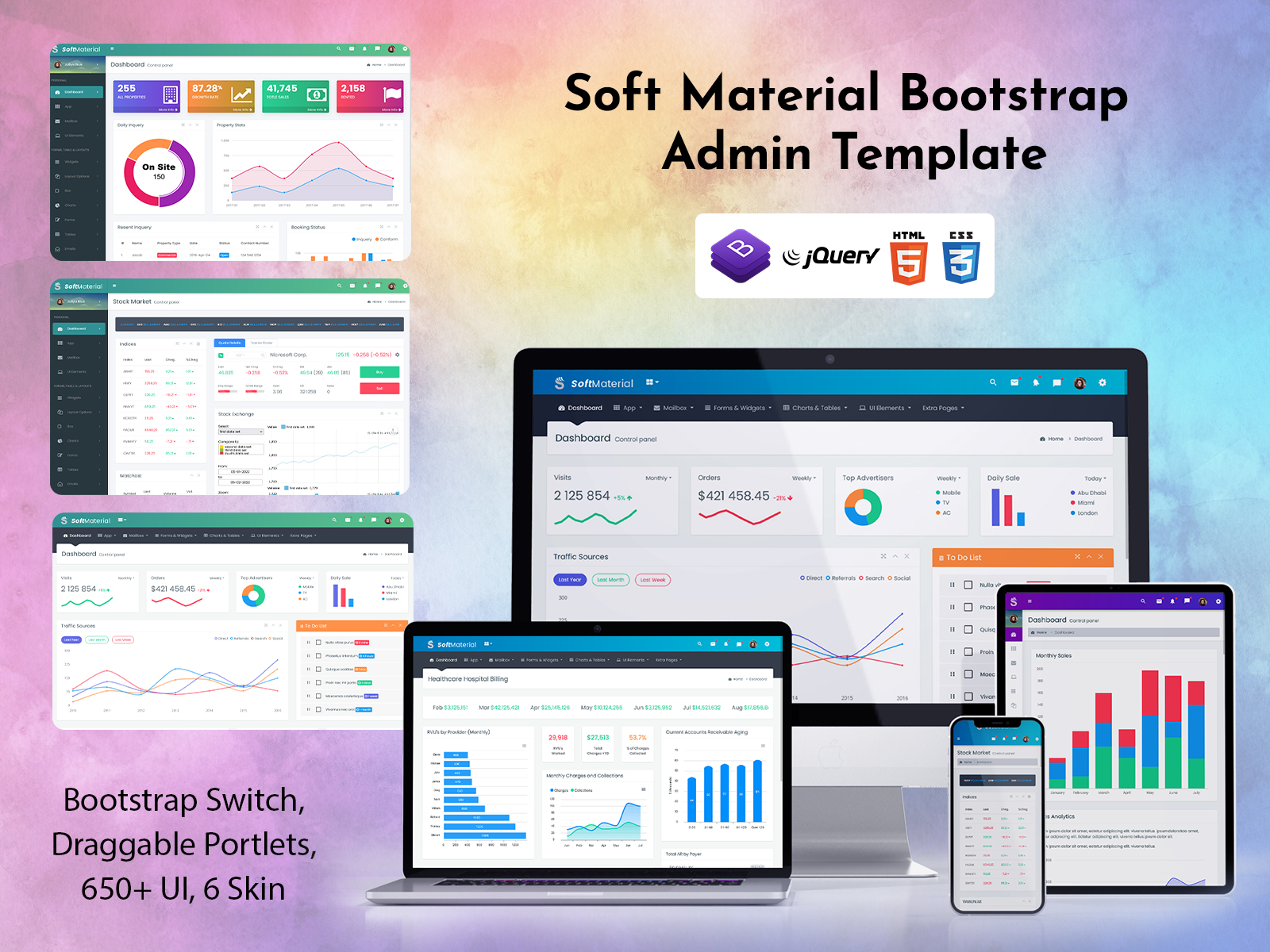 Soft Material – Responsive Admin Dashboard And WebApp Template