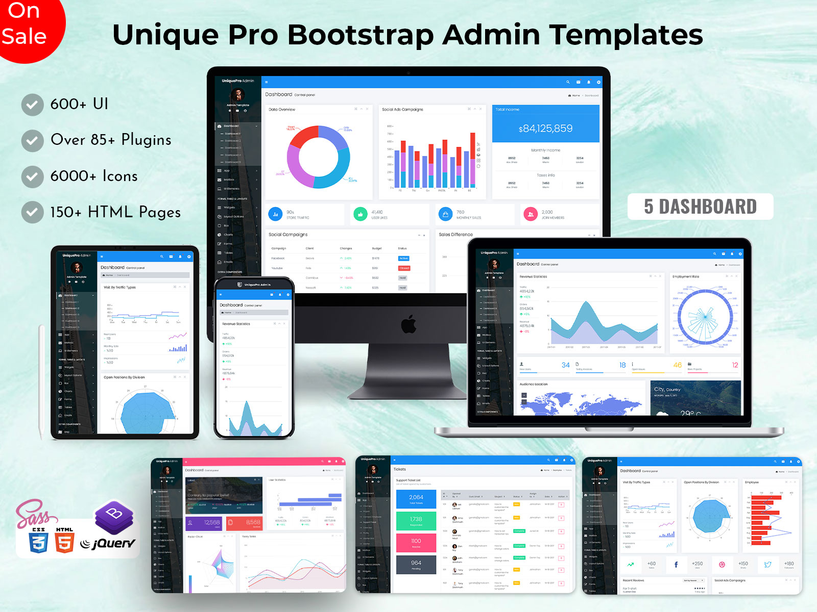 Unique Pro – Bootstrap Admin Templates With Analytical Dashboard