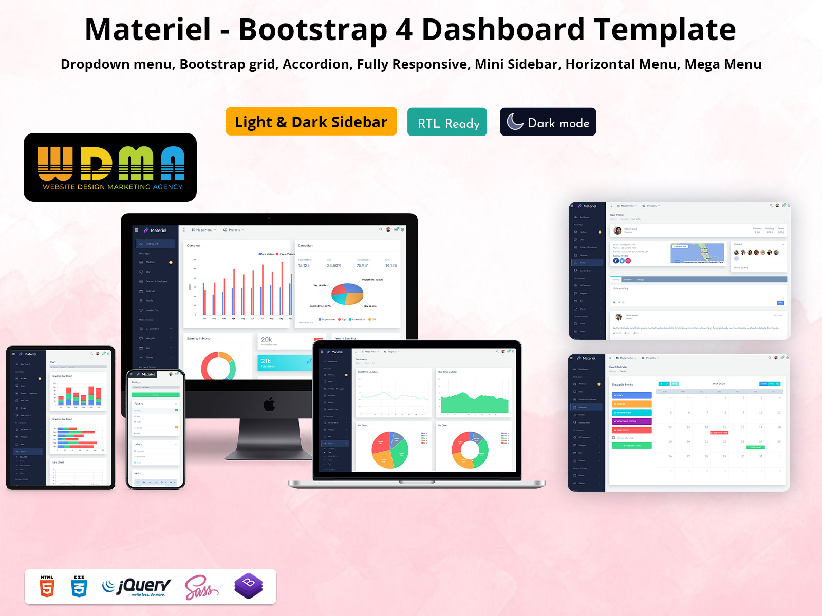 Materiel—Bootstrap 4 Dashboard Template 