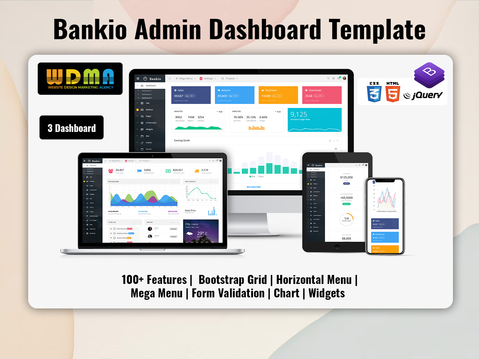 Bankio Admin Templates Bootstrap : Powerful Sales And Finance Management