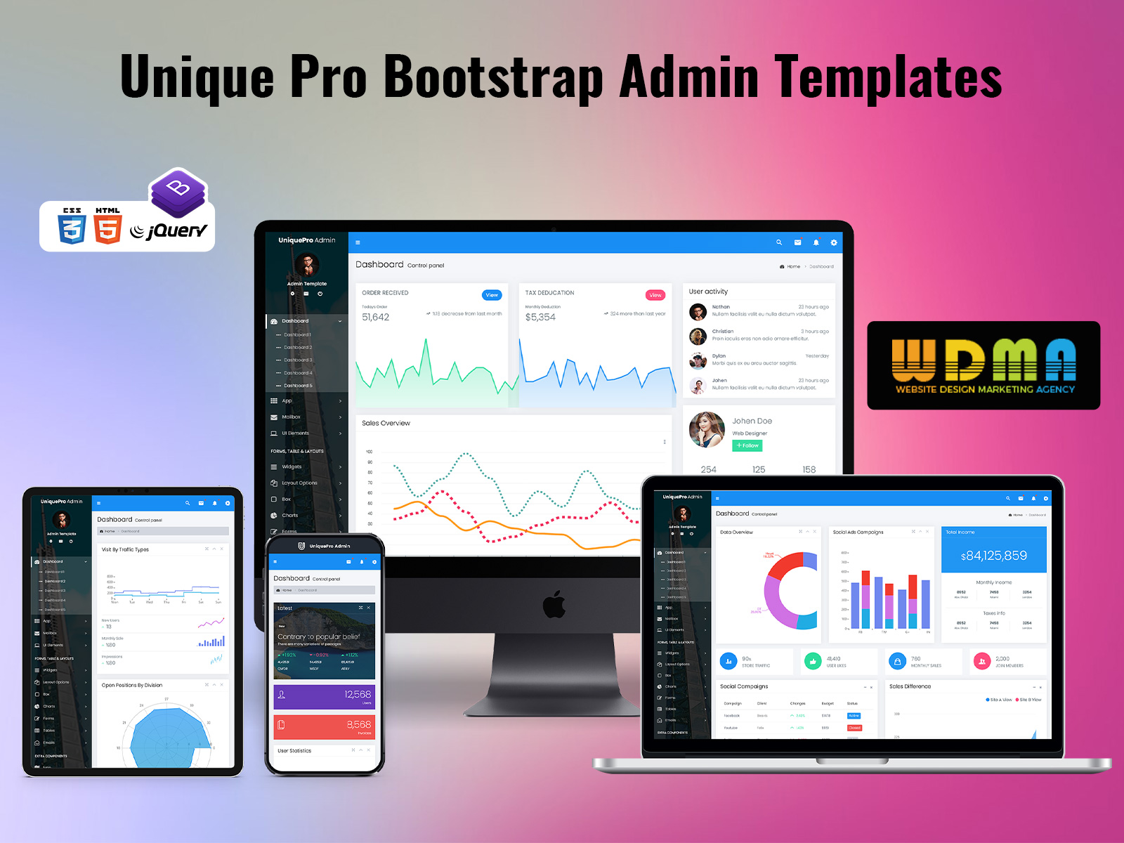 Unique Pro: Empower Your Business With Bootstrap Admin Dashboard And Analytical Insights.