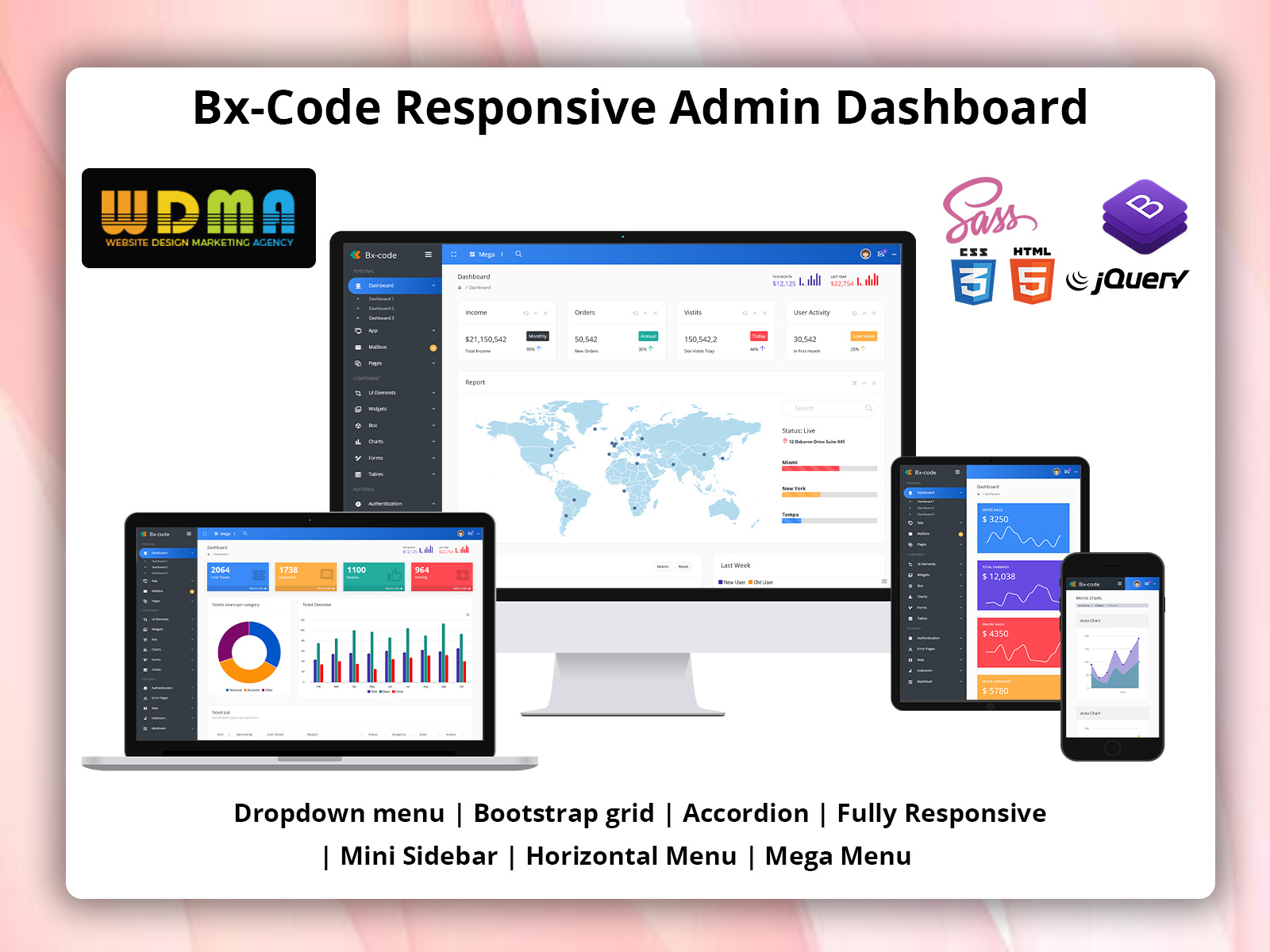 Bx-code: Bootstrap Admin Template For Effective Ticket Management