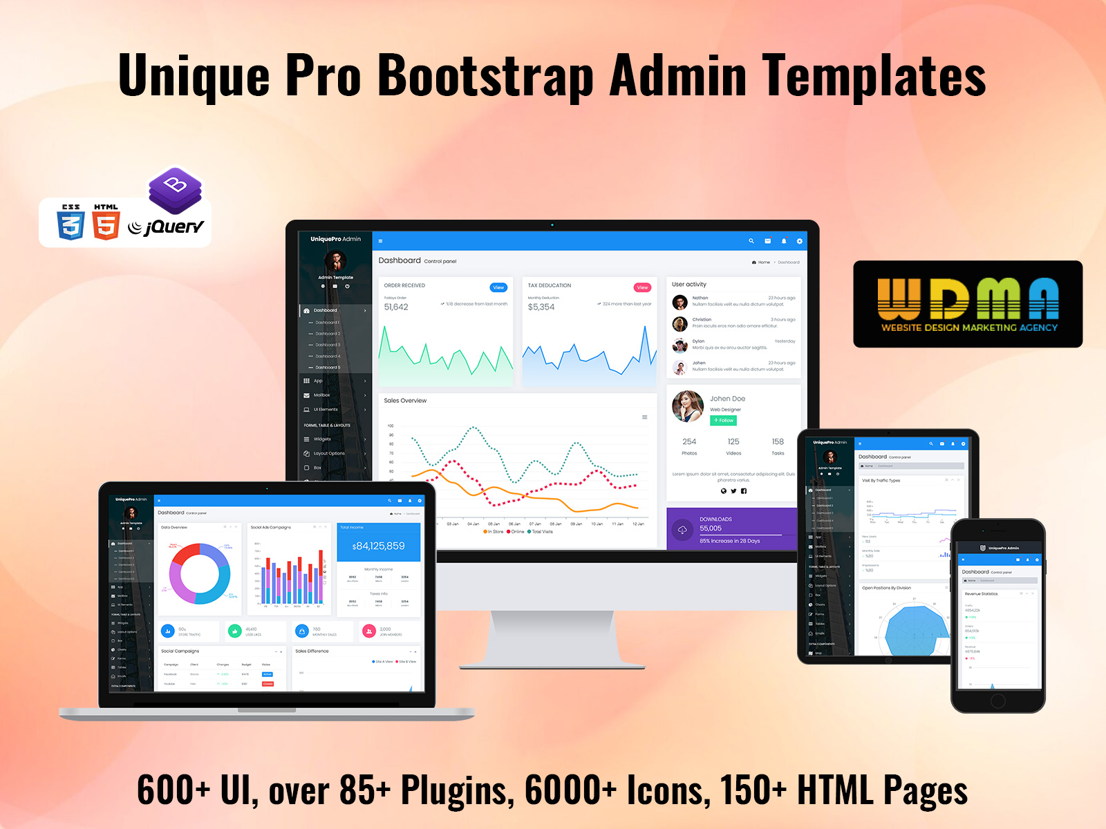 What Are The Benefits Of Using Unique Pro Bootstrap Admin Template?